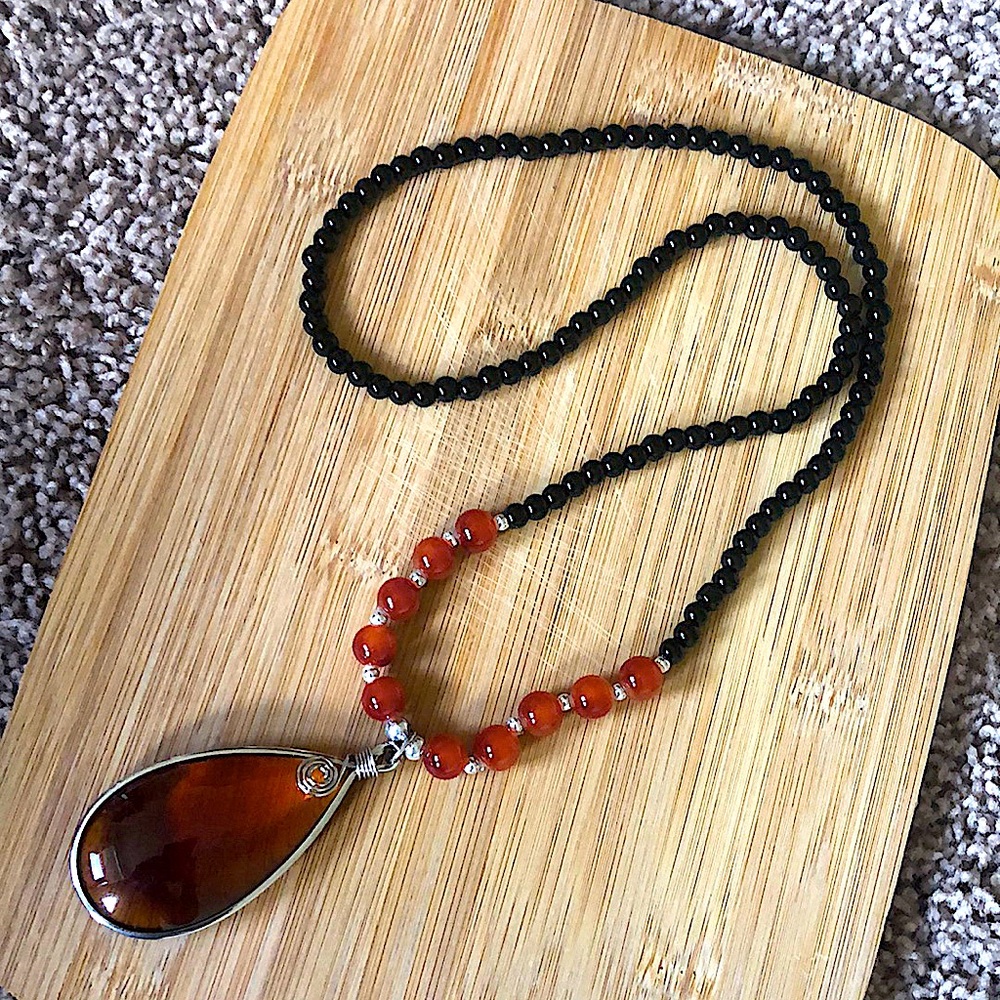 Vintage long stone Necklace